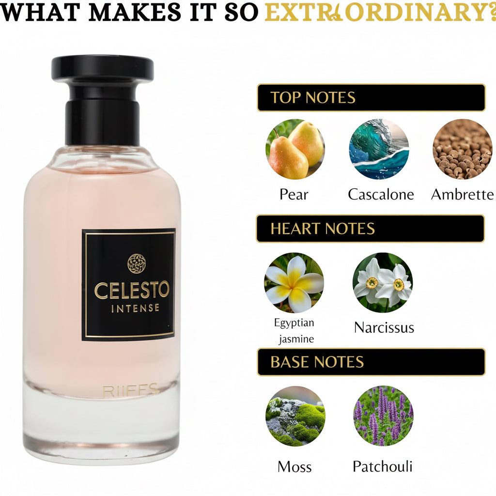 Eau de Parfum Celesto Intense par Riiffs – 100ml pour Femme