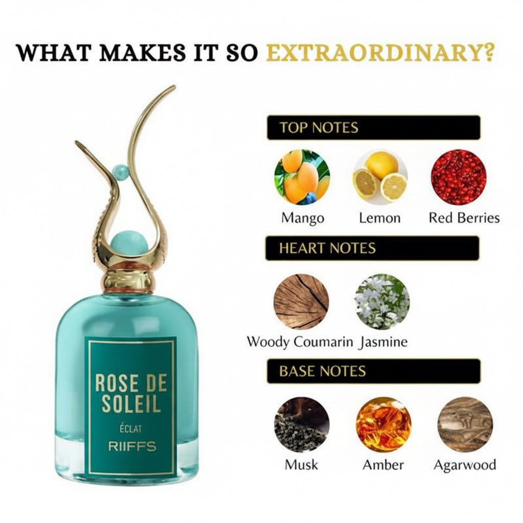 Rose de Soleil Éclat par Riiffs – Parfum Tropical Mangue & Gingembre (100ml)
