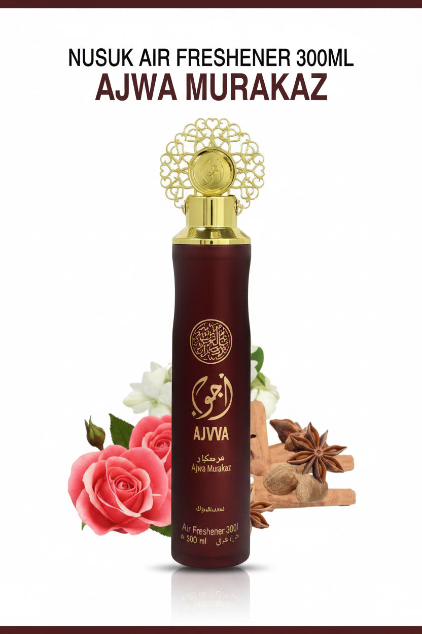 Désodorisant d'Intérieur Ajwaa Murakaz par Nusuk (300 ml) – Spray Concentré Oriental