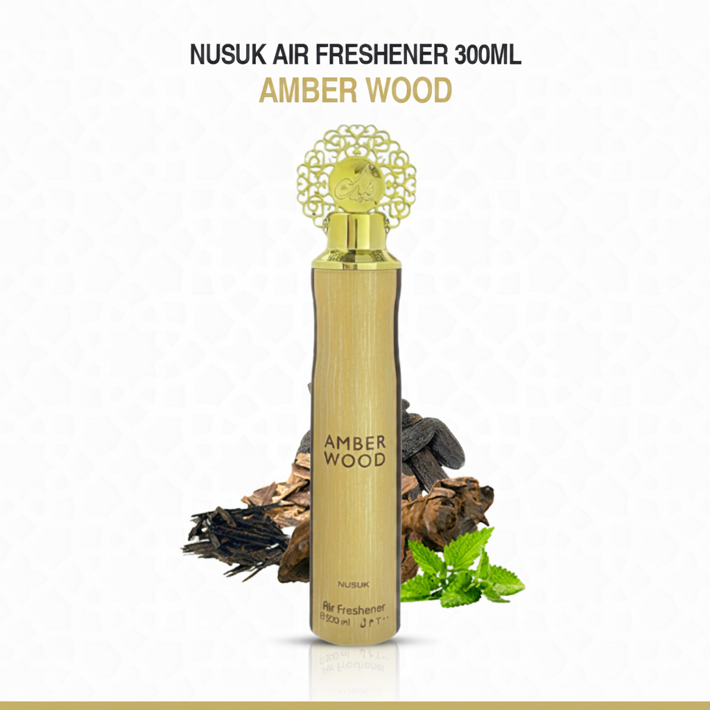 Désodorisant Maison Oriental Nusuk Amber Wood 300ml – Parfum d'Ambiance de Dubaï